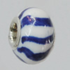 Poracelain Beads European, European Style With Iron Core Rondelle,10x14mm, Hole:5mm, Sold by Bag