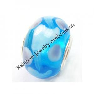 European Style Lampwork Beads, 8x14mm Hole:About 4.5mm, Sold by PC