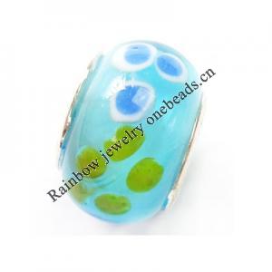 European Style Lampwork Beads, 8x14mm Hole:About 4.5mm, Sold by PC