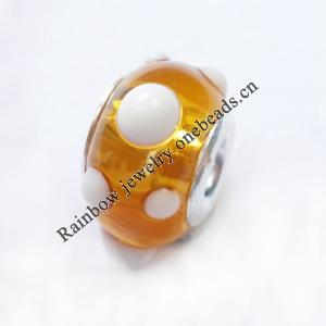 European Style Lampwork Beads, 8x14mm Hole:About 4.5mm, Sold by PC