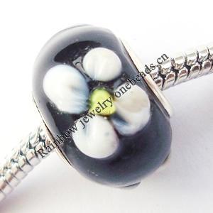 European Style Lampwork Beads, 8x14mm Hole:About 4.5mm, Sold by PC