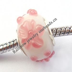 European Style Lampwork Beads, 8x14mm Hole:About 4.5mm, Sold by PC