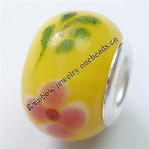 European Style Lampwork Beads, 8x14mm Hole:About 4.5mm, Sold by PC