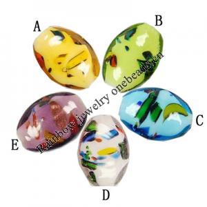 Handmade Lampwork Beads, Flat oval, 28x20x10mm, Hole:2mm, Sold by PC