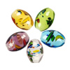 Handmade Lampwork Beads, Mix Color Flat oval, 28x20x10mm, Hole:2mm, Sold by Group