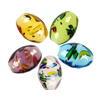 Handmade Lampwork Beads, Mix Color Flat oval, 28x20x10mm, Hole:2mm, Sold by Group