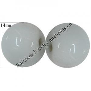 Porcelain Beads, Round 14mm, Hole:About 1.5mm, Sold by Bag