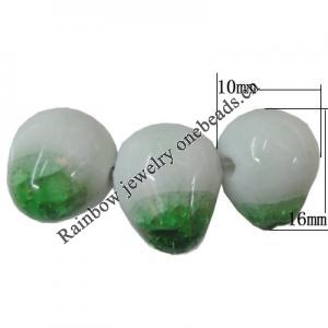 Porcelain Beads, Crackle Teardrop 10x16mm, Hole:About 1.5mm, Sold by Bag