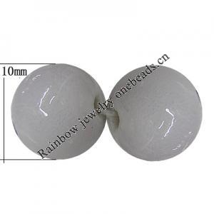 Porcelain Beads, Round 10mm, Hole:About 1.5mm, Sold by Bag