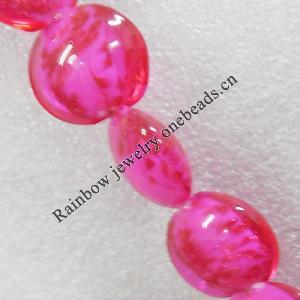 Gold Sand Lampwork Beads, Flat Round 20mm Hole:About 1.5mm, Sold by PC