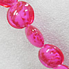 Gold Sand Lampwork Beads, Flat Round 28mm Hole:About 1.5mm, Sold by PC