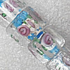Silver Foil Lampwork Beads, Cube 10mm Hole:About 1.5mm, Sold by PC