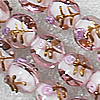 Gold Sand Lampwork Beads, Flat Round 12mm Hole:About 1.5mm, Sold by PC