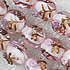 Gold Sand Lampwork Beads, Flat Round 15mm Hole:About 1.5mm, Sold by PC