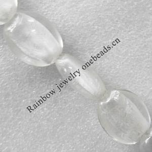 Silver Foil Lampwork Beads, Flat Oval 15x20mm Hole:About 1.5mm, Sold by PC