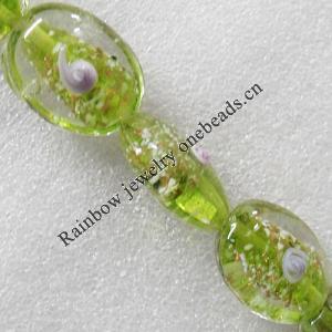 Lampwork Beads, Flat Oval 25x30mm Hole:About 1.5mm, Sold by PC