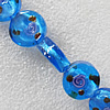 Silver Foil Lampwork Beads, Flat Round 16mm Hole:About 1.5mm, Sold by PC