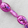 Silver Foil Lampwork Beads, Flat Oval 25x30mm Hole:About 1.5mm, Sold by PC