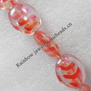 Lampwork Beads, Flat Oval 25x30mm Hole:About 1.5mm, Sold by PC