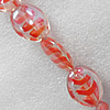 Lampwork Beads, Flat Oval 25x30mm Hole:About 1.5mm, Sold by PC