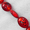 Silver Foil Lampwork Beads, Flat Oval 25x30mm Hole:About 1.5mm, Sold by PC