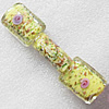 Gold Sand Lampwork Beads, Rectangle 25x30mm Hole:About 1.5mm, Sold by PC