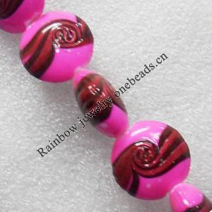 Lampwork Beads, Flat Round 20mm Hole:About 1.5mm, Sold by PC