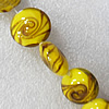 Gold Sand Lampwork Beads, Flat Round 20mm Hole:About 1.5mm, Sold by PC