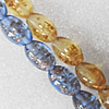 Gold Sand Lampwork Beads, Mix Color Oval 16x25mm Hole:About 1.5mm, Sold by Group