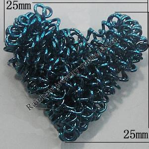 Iron Thread Component Handmade Lead-free, Heart 25x25mm, Sold by Bag