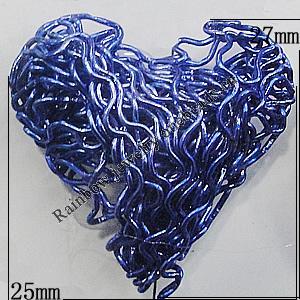 Iron Thread Component Handmade Lead-free, Heart 25x27mm, Sold by Bag