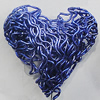 Iron Thread Component Handmade Lead-free, Heart 25x27mm, Sold by Bag