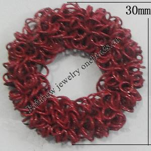 Iron Thread Component Handmade Lead-free, Donut 30mm, Sold by Bag
