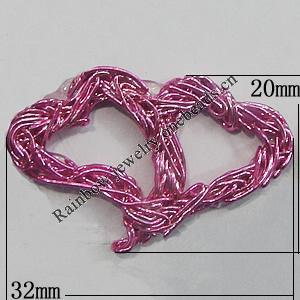 Iron Thread Component Handmade Lead-free, Heart 20x32mm, Sold by Bag