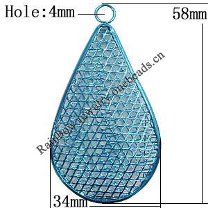 Iron Thread Component Handmade Lead-free, Teardrop 58x34mm Hole:4mm, Sold by Bag