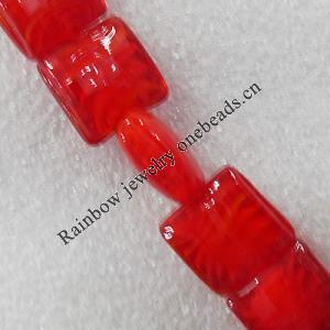 Lampwork Beads, Square 17x17mm Hole:About 1.5mm, Sold by PC