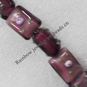 Lampwork Beads, Rectangle 15x20mm Hole:About 1.5mm, Sold by PC