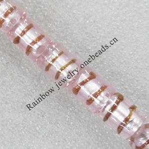 Silver Foil Lampwork Beads, Column 15x20mm Hole:About 1.5mm, Sold by PC