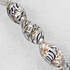 Silver Foil Lampwork Beads, Oval 15x25mm Hole:About 1.5mm, Sold by PC