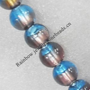 Silver Foil Lampwork Beads, Round 18mm Hole:About 1.5mm, Sold by PC