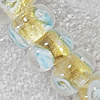 Gold Sand Lampwork Beads, Rondelle 9x14mm Hole:About 1.5mm, Sold by PC