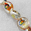 Silver Foil Lampwork Beads, Flat Round 20mm Hole:About 1.5mm, Sold by PC