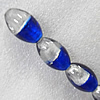 Silver Foil Lampwork Beads, Oval 17x28mm Hole:About 1.5mm, Sold by PC