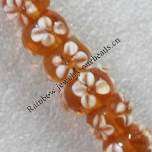 Lampwork Beads, Rondelle 9x14mm Hole:About 1.5mm, Sold by PC