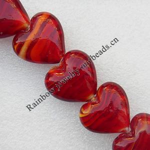 Lampwork Beads, Heart 28mm Hole:About 3mm, Sold by PC