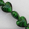 Lampwork Beads, Heart 28mm Hole:About 3mm, Sold by PC