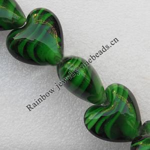Lampwork Beads, Heart 28mm Hole:About 3mm, Sold by PC