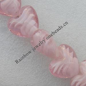 Lampwork Beads, Heart 28mm Hole:About 3mm, Sold by PC