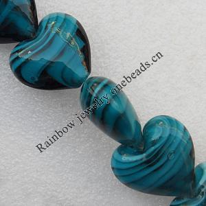 Lampwork Beads, Heart 28mm Hole:About 3mm, Sold by PC