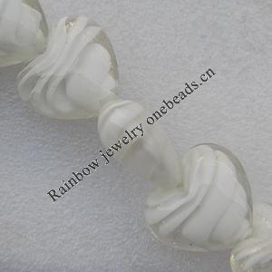 Lampwork Beads, Heart 28mm Hole:About 3mm, Sold by PC